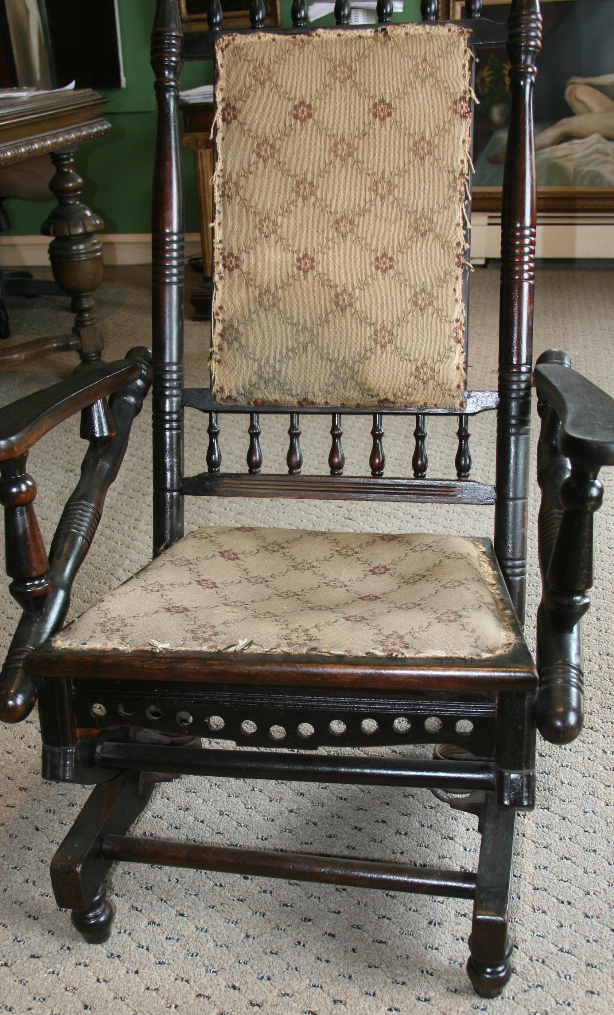Hardwood Antique Hunzinger Rocking Chair For Sale