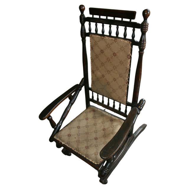 French Victorian Bamboo Rocking Chair, Paisley Upholstered, Circa 1880 ...