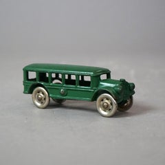 Antique Hurley Green Painted Cast Iron Toy Bus Circa 1930
