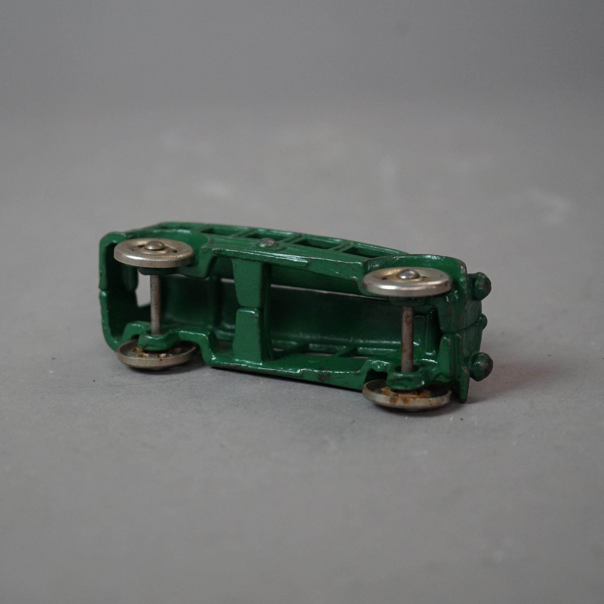 Antique Hurley Green Painted Cast Iron Toy Bus Circa 1930 4