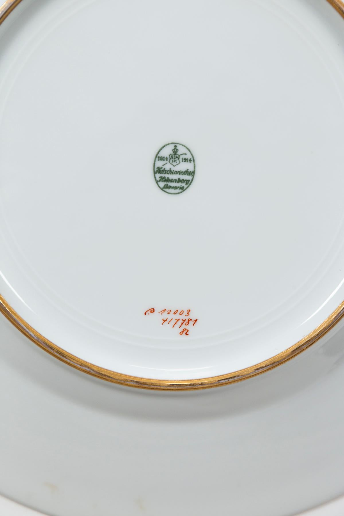 German Antique Hutschenreuther Dinner Plates, Early 20th Century, Bavaria For Sale