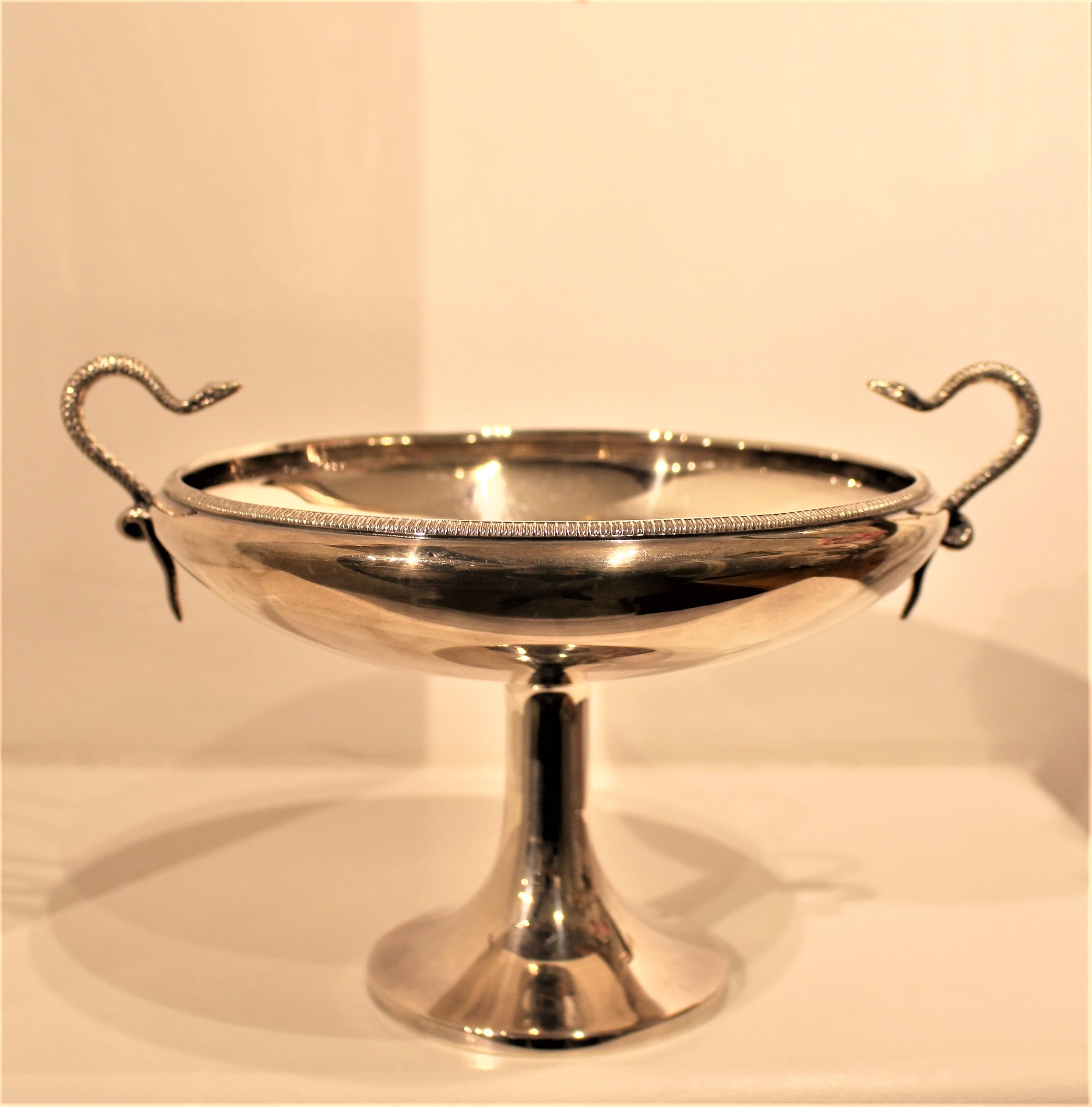 Plated Antique Hutton & Sons Sheffield Electro Plate Tazza Bonbon Dish Cobra Egyptian R For Sale