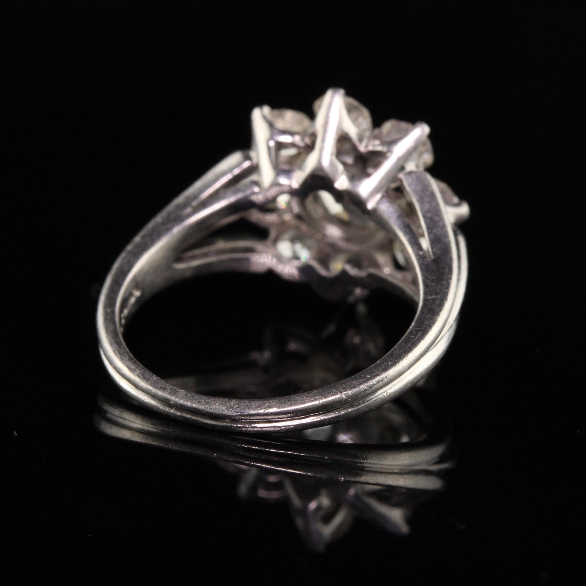 Antique HW Beattie and Sons Art Deco Platinum Old Mine Diamond Engagement Ring In Good Condition In Great Neck, NY