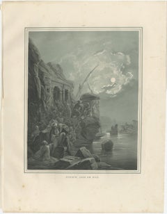 Antique Hyena Hunt on the Nile Moonlight Scene from Maximilian, 1846