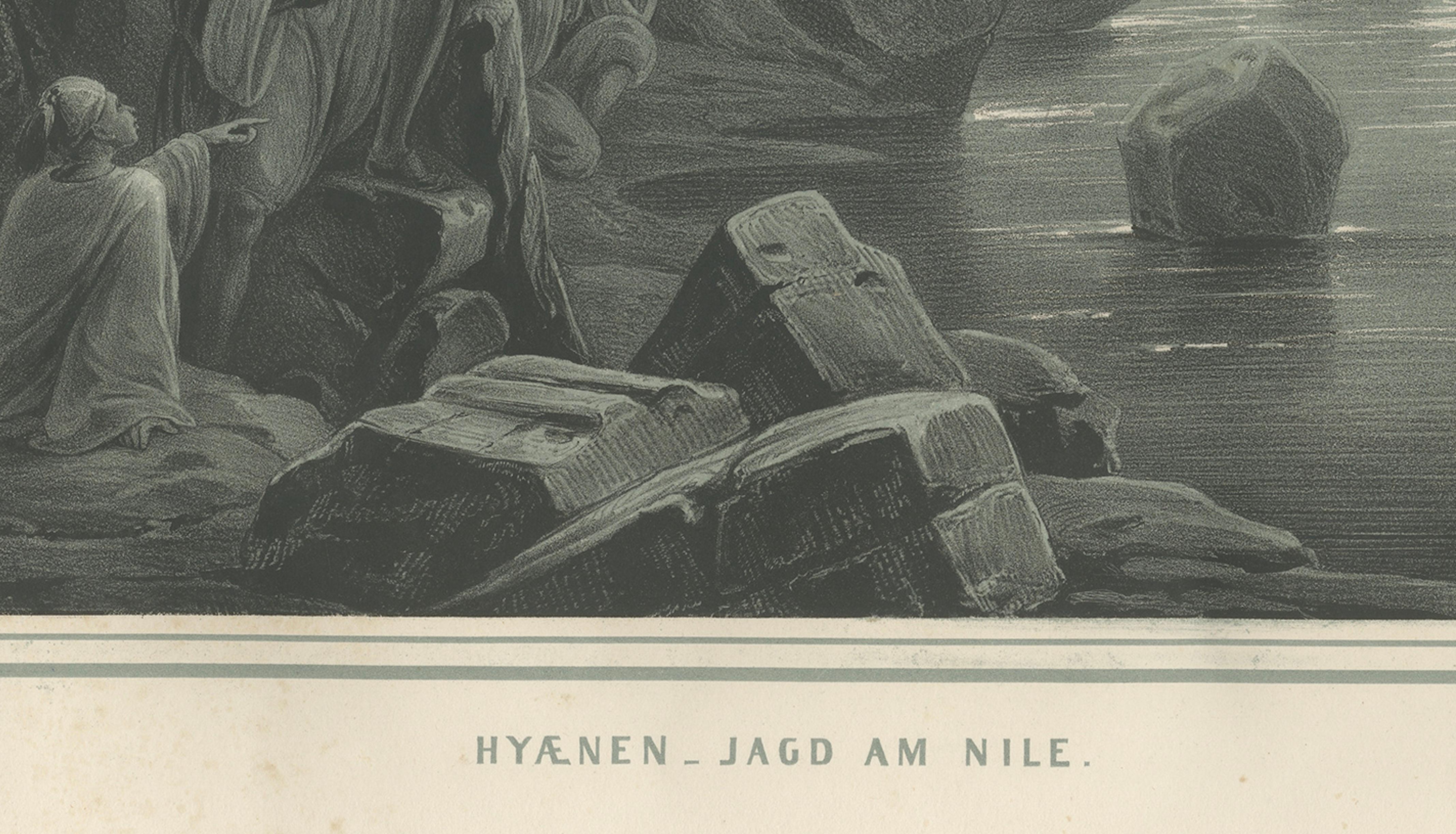 Antike Hyänenjagd auf dem Nil Mondscheinszene aus Maximilian, 1846 im Angebot 1