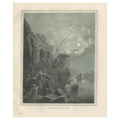 Antico Caccia alle iene sul Nilo, scena al chiaro di luna da Maximilian, 1846