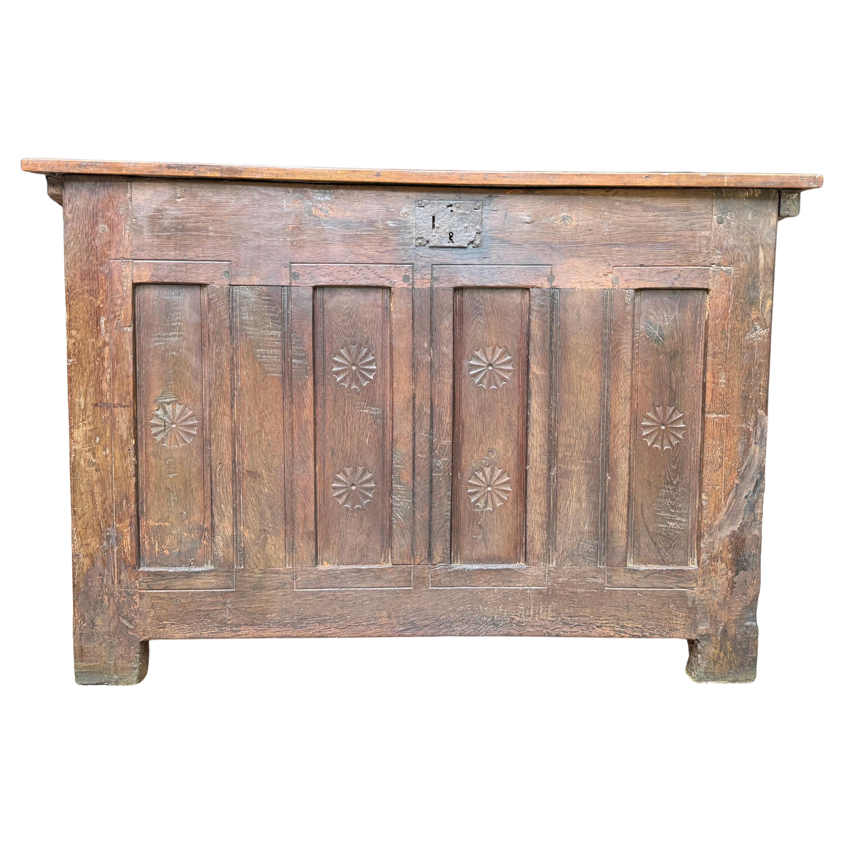 Antique Iberian Coffer, Late 17th to Early 18th Century For Sale