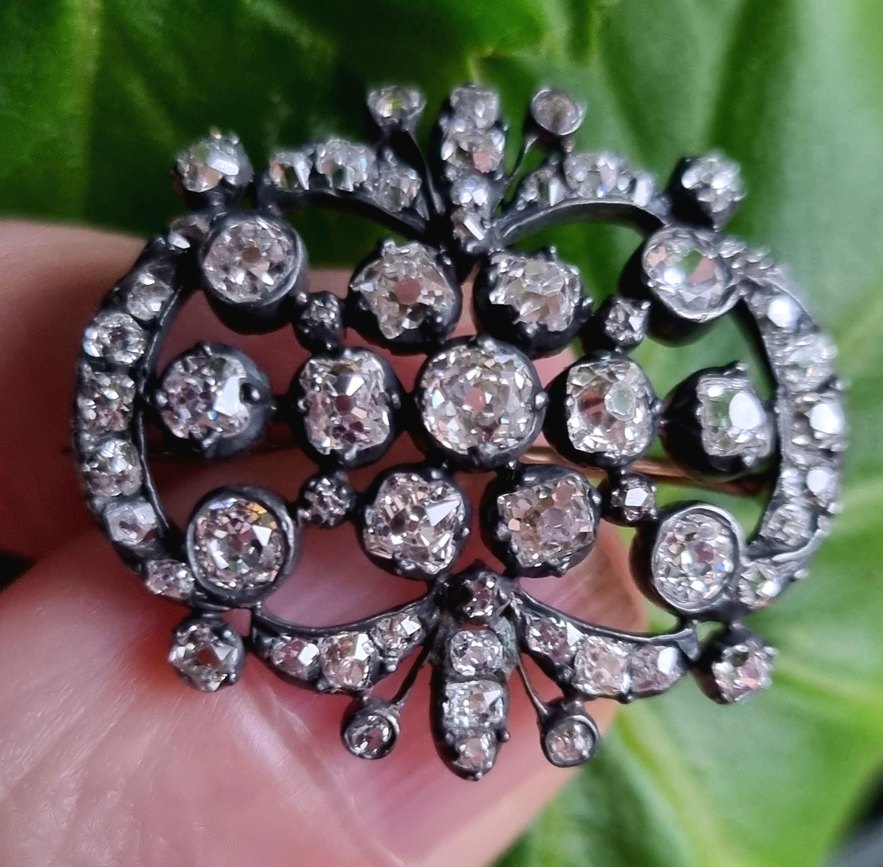 Antique pendentif/broche en diamant ibérique 19ème siècle Bon état - En vente à OVIEDO, AS