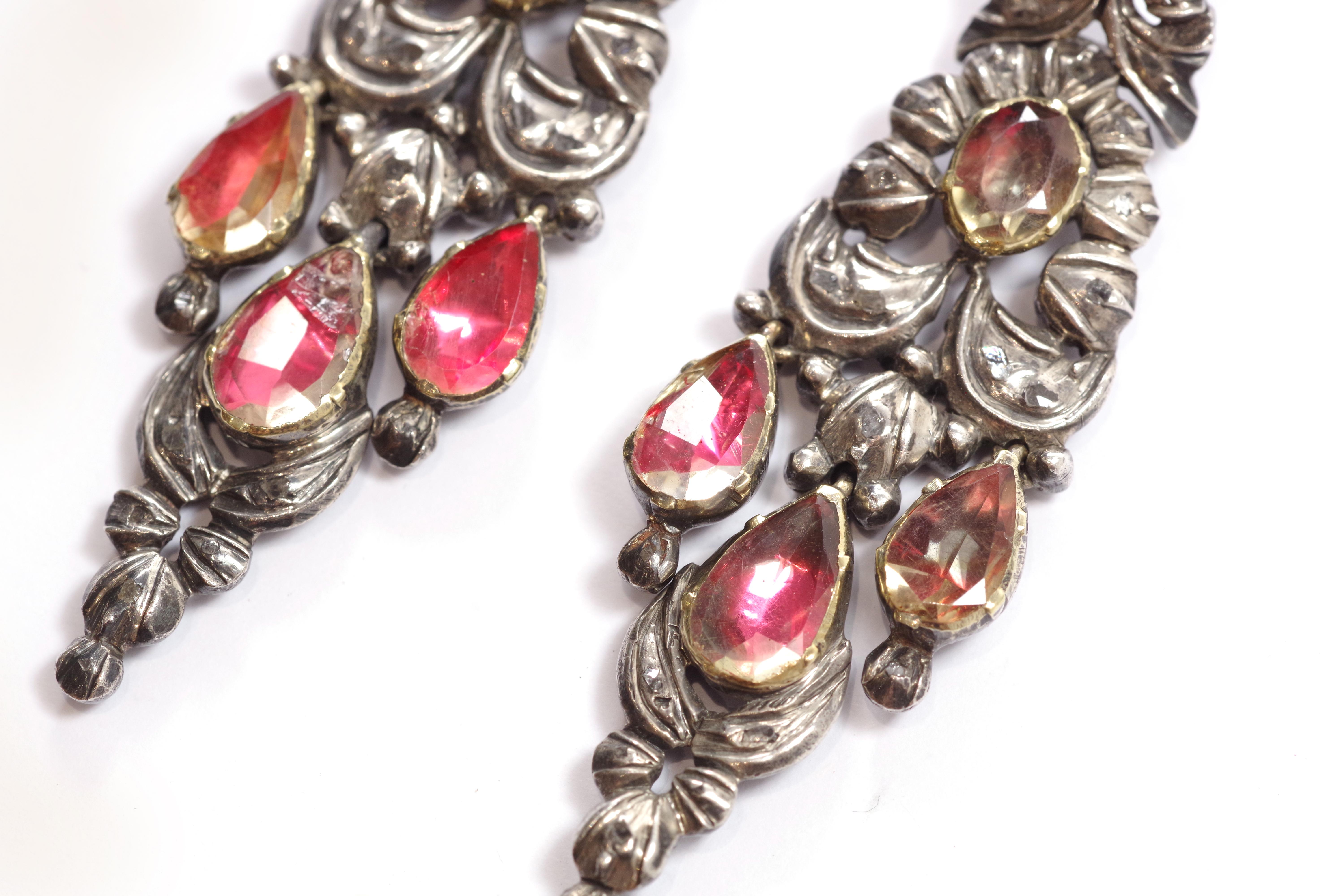 Antique Iberian foiled citrine earrings For Sale 2