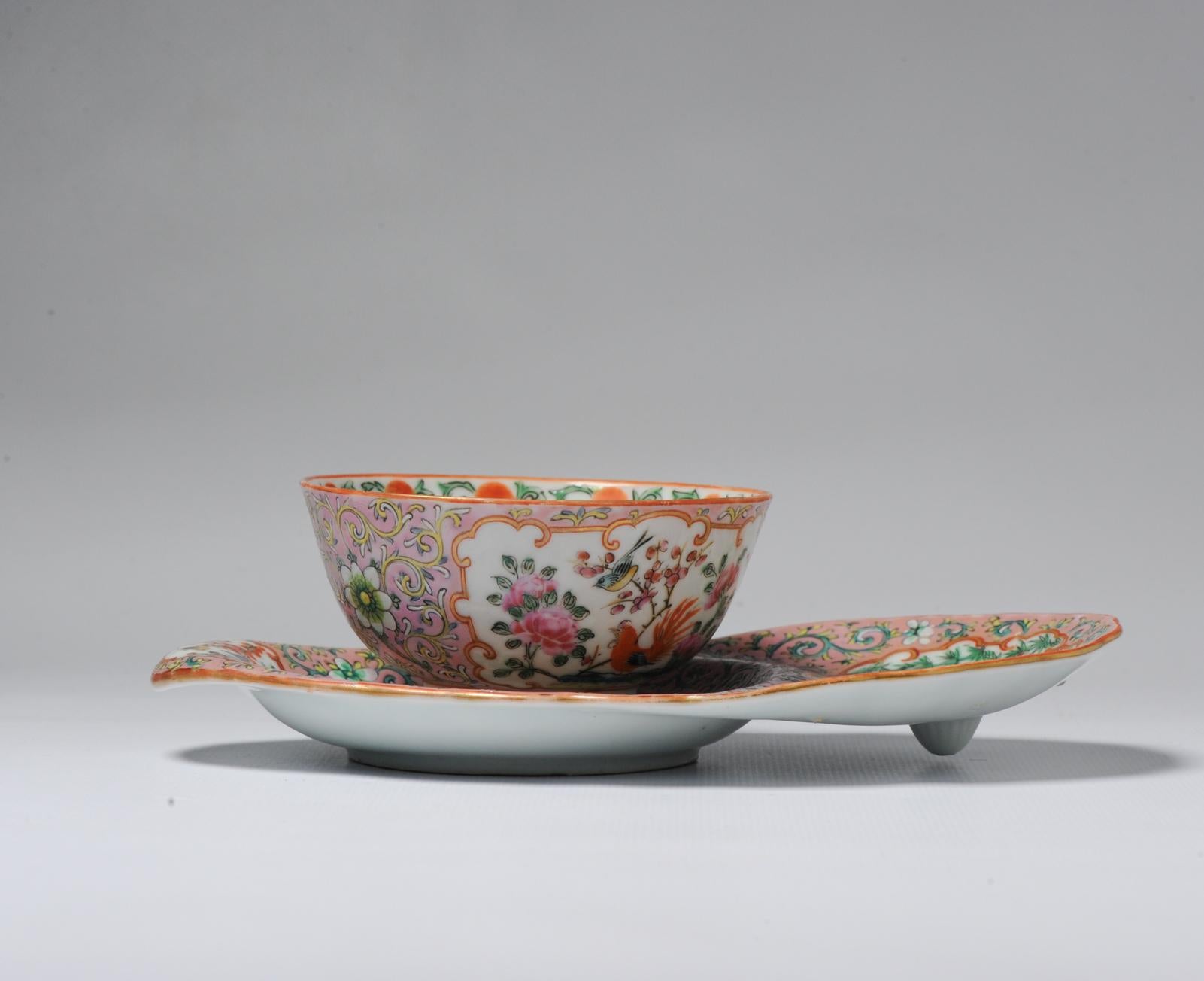 Description
Beautiful painting quality of great finesse this is one is particularly refined. Made for serving Sorbet Ice cream

Condition
Both dish and bowl with 1 line. Size 213 x 123 x 32mm and 106 x 51mm

Period
19th century Qing (1661 -