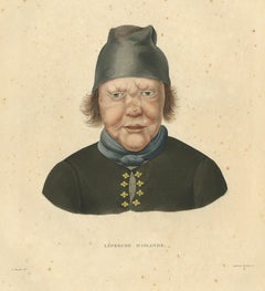 Antique Iceland Print – Leper Figure from Gaimard’s Voyage, Published 1842
