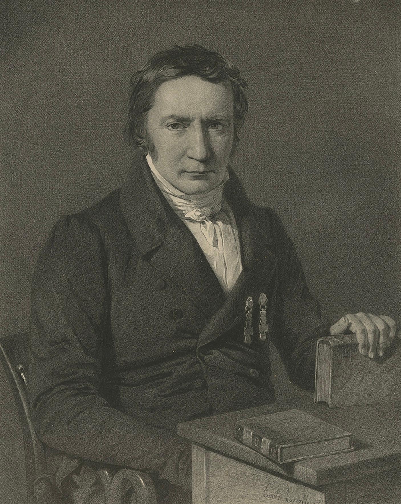 Retrato islandés antiguo - Finnur Magnussen, estudioso de los mitos nórdicos, 1842 Francés en venta