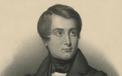 Antique Icelandic Portrait Print – Gudmundur Sivertsen Studying in France, 1842