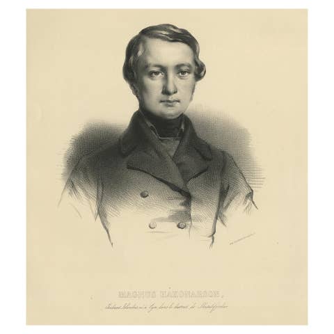 Antique Icelandic Portrait Print – Magnus Hakonarson, Student, Published 1842