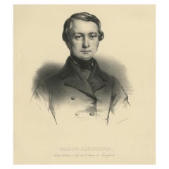 Retrato islandés antiguo - Magnus Hakonarson, estudiante, publicado en 1842