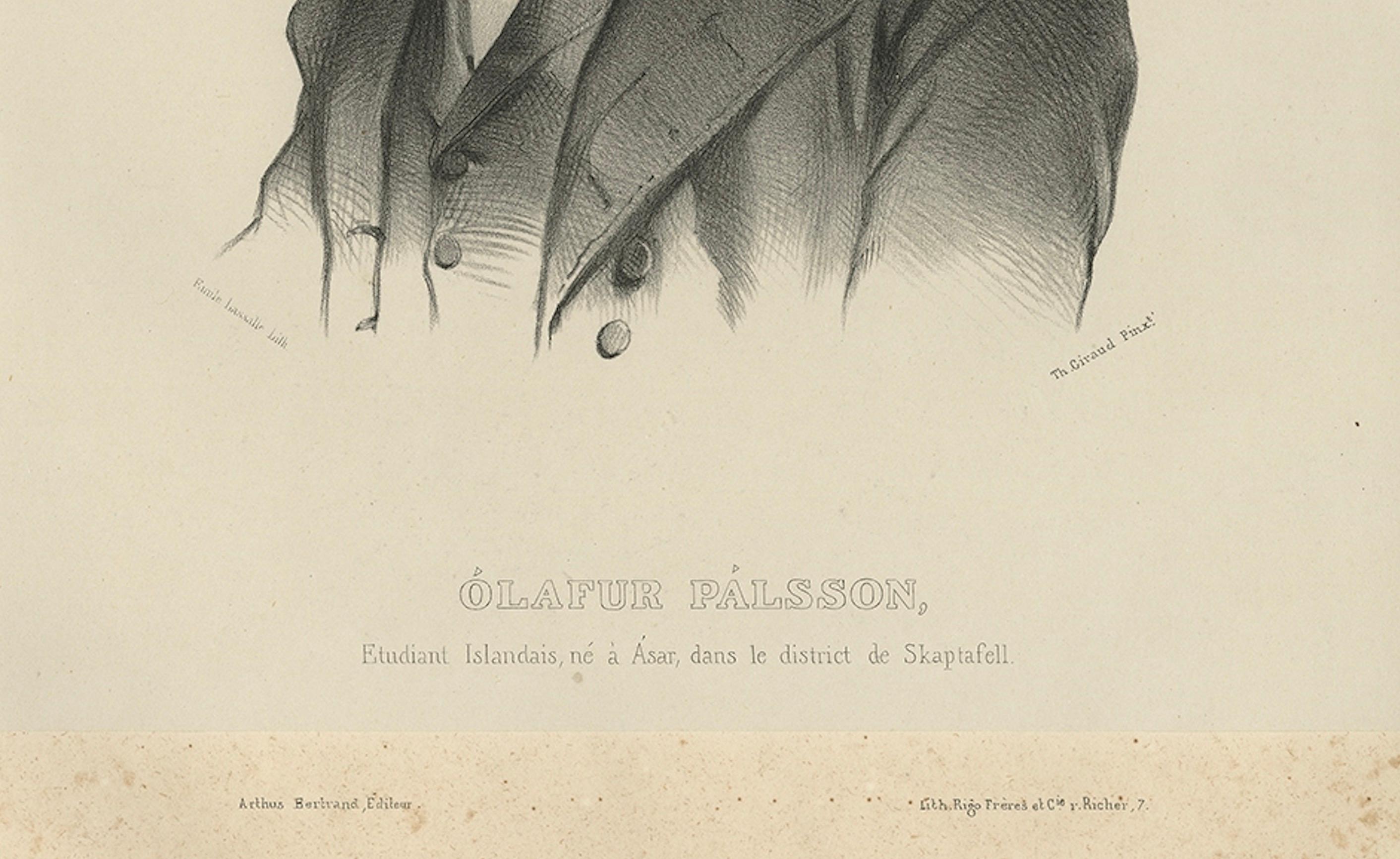 Retrato antiguo de Ólafur Pálsson - Estudiante islandés de Skaftafell, 1842

Este retrato representa a Ólafur Pálsson, identificado en la inscripción como 