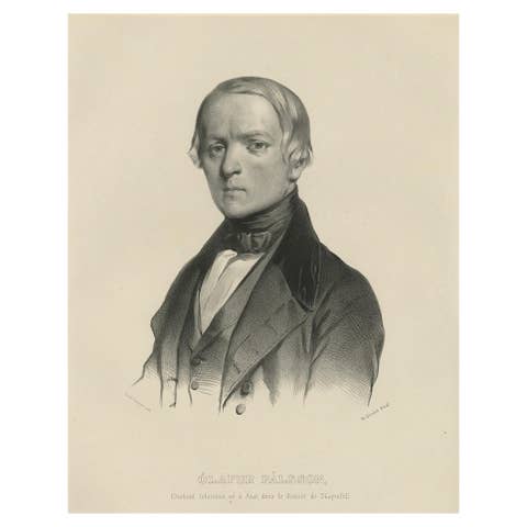 Antique Icelandic Portrait Print – Ólafur Pálsson from Skaftafell, 1842