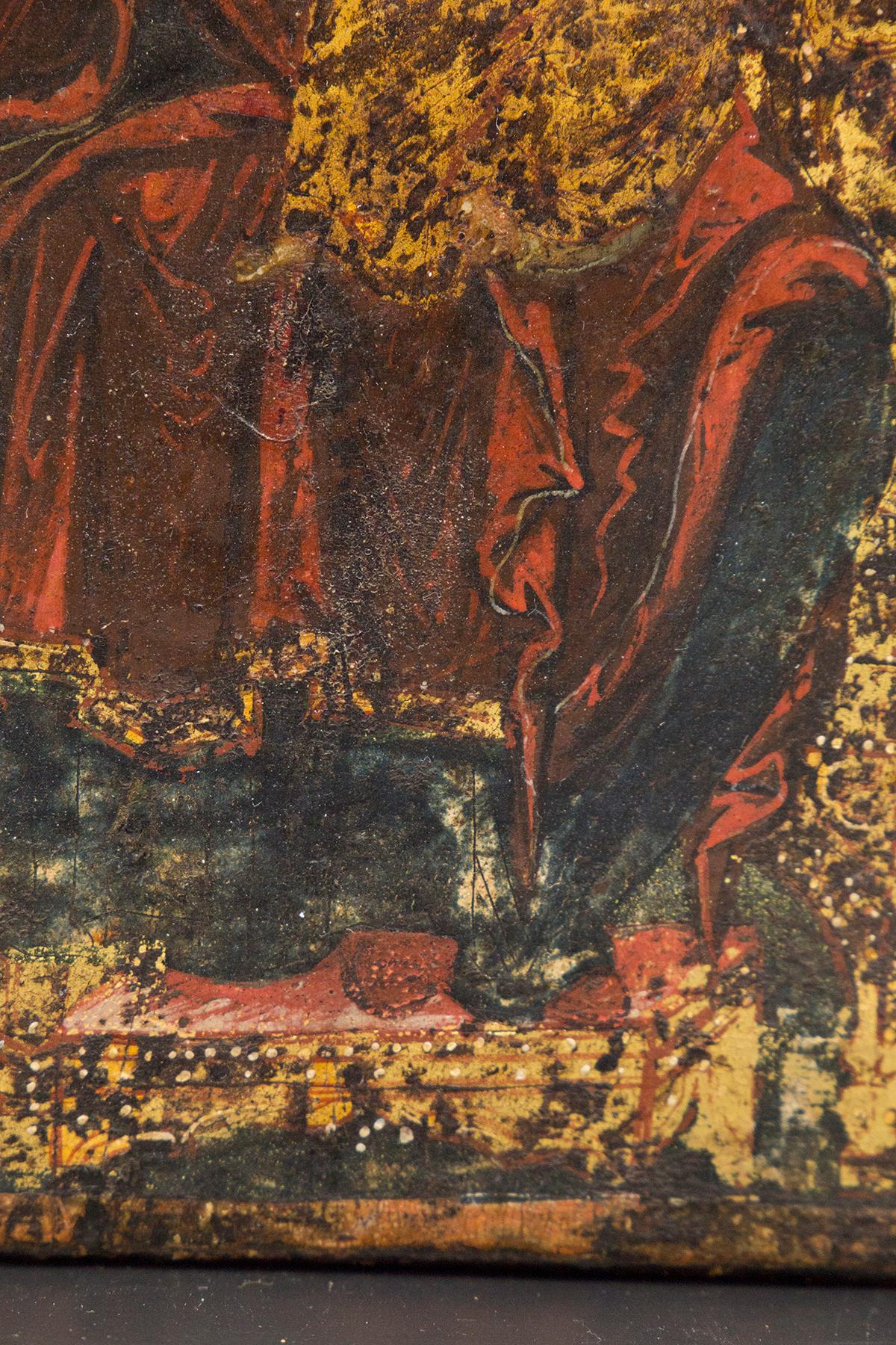Antiker Ikon 12 Aposteln und die Jungfrau Maria mit Christus (Italienisch) im Angebot