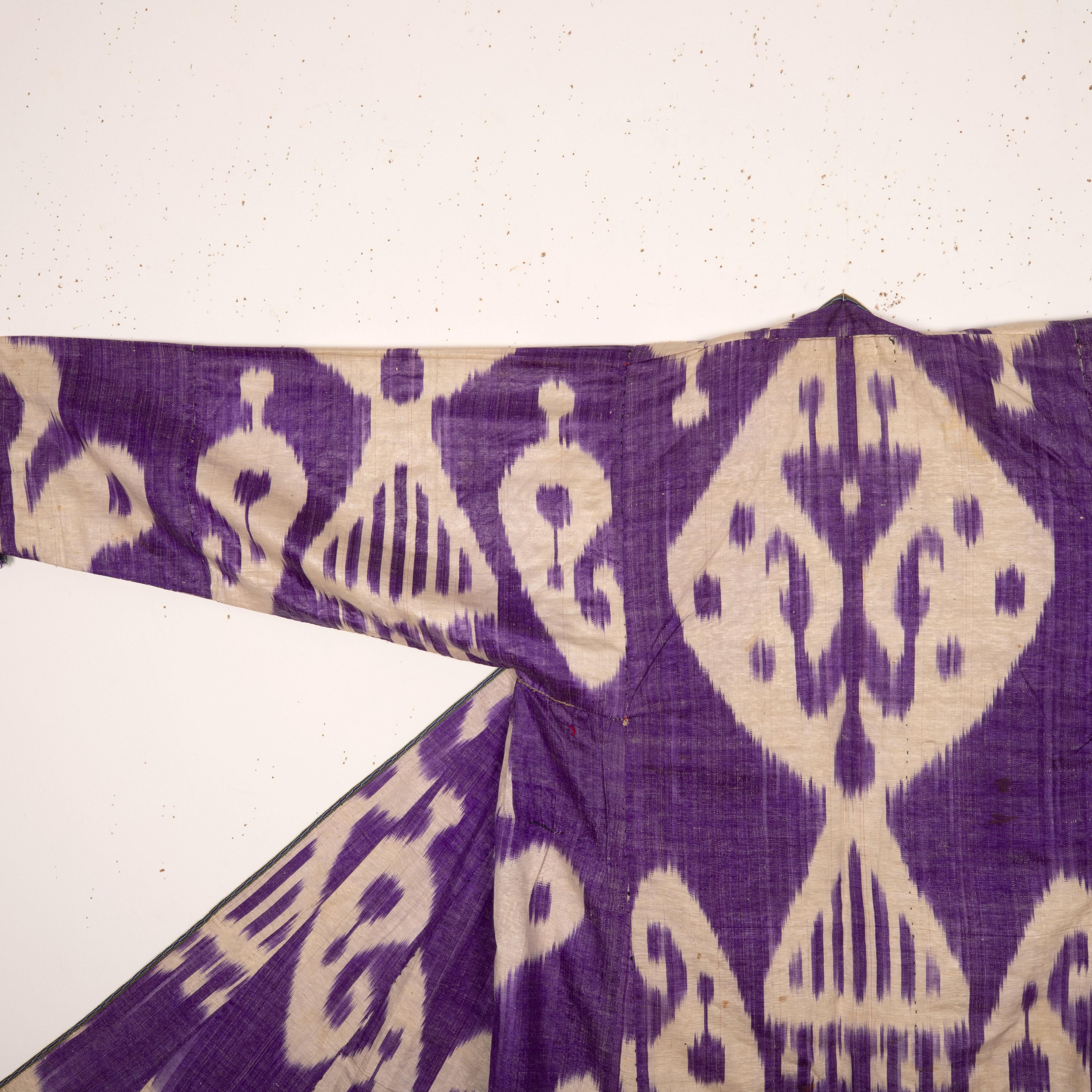 20th Century Antique Ikat Chapan, Uzbekistan, Late 19th , Early 20th c. For Sale