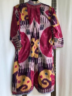 Antique Ikat Dyed Uzbek Silk Robe
