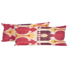 Antique Ikat Lumbar Pillow Cases Made from a 19th Century Ikat