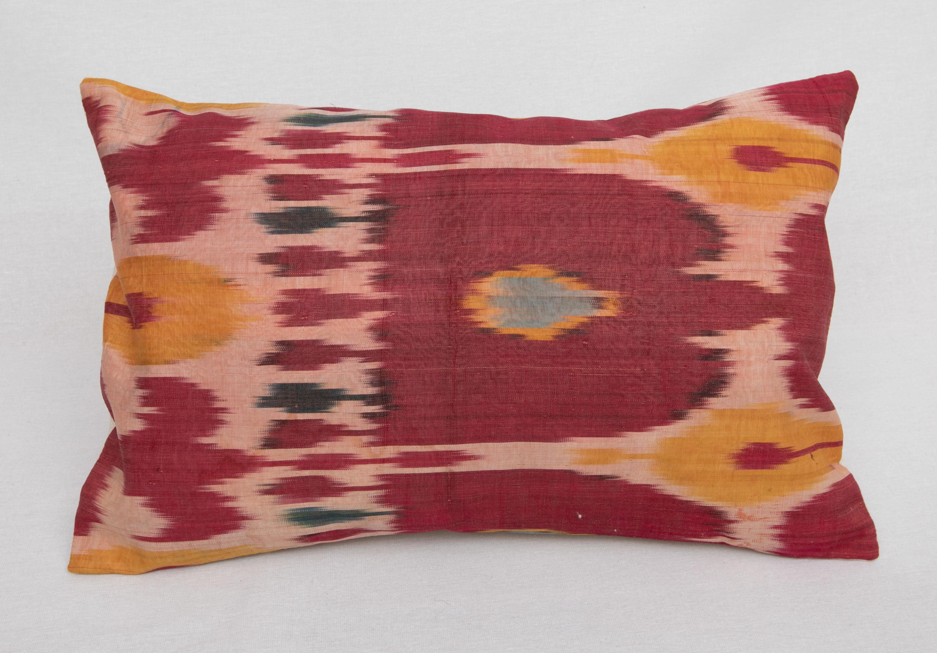 Uzbek Antique Ikat Pillow Case, Late 19th C For Sale