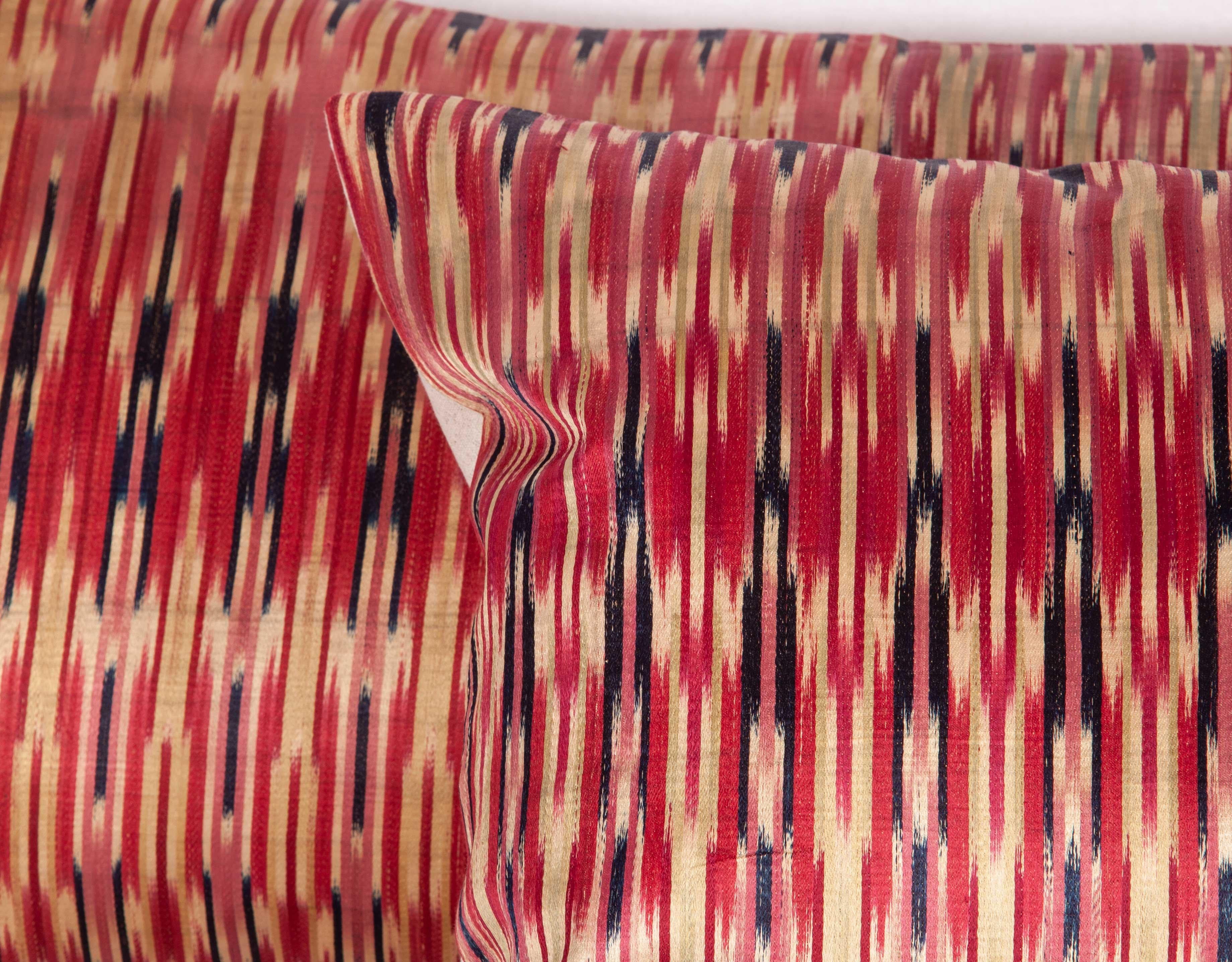 Silk Antique Ikat Pillow Cases Fashioned from a 19th Century Syrian Ikat