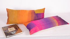 Antique Ikat Pillow Cases Made from an Ikat Shirt Sleeves, Early 20th Century