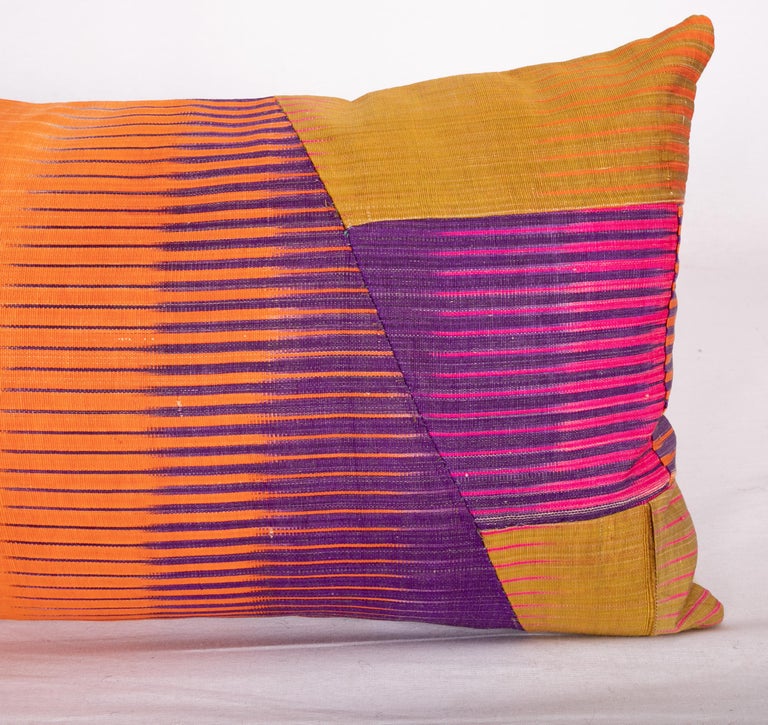 Antique Ikat Pillow Cases Made from an Ikat Shirt Sleeves, Early 20th Century For Sale at 1stDibs