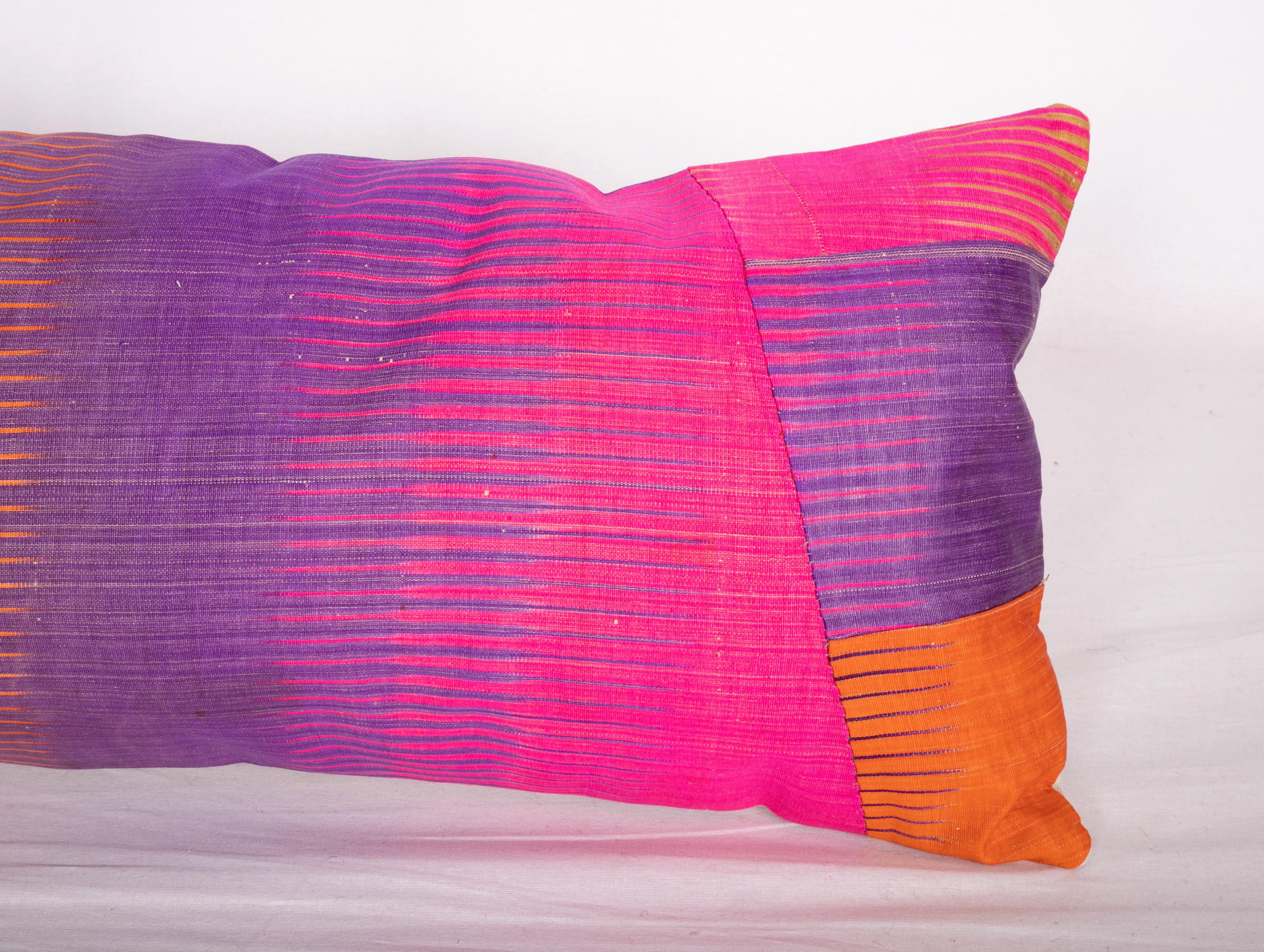 Antique Ikat Pillow Cases Made from an Ikat Shirt Sleeves, Early 20th Century For Sale 2