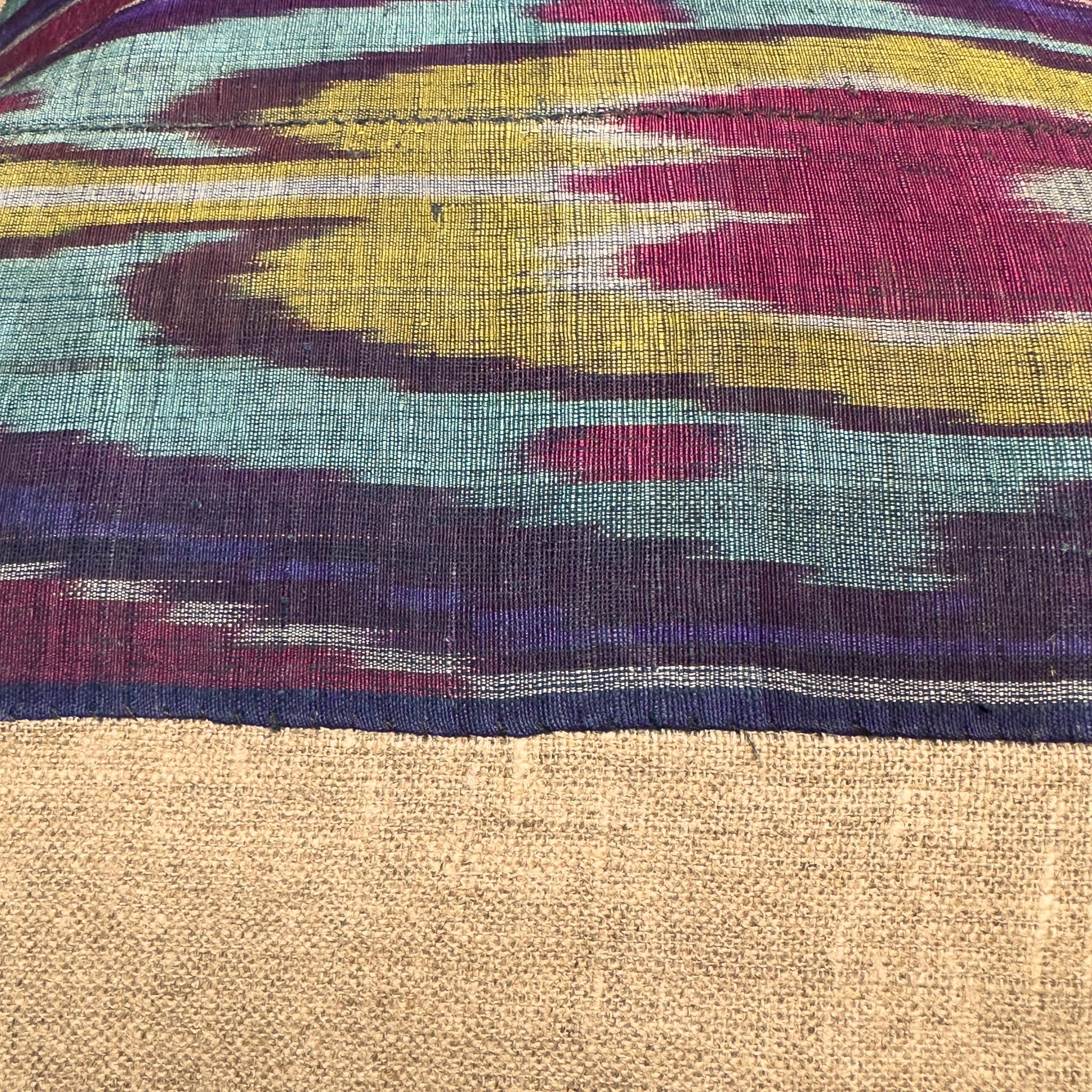Cotone Copricuscino Ikat antico in vendita