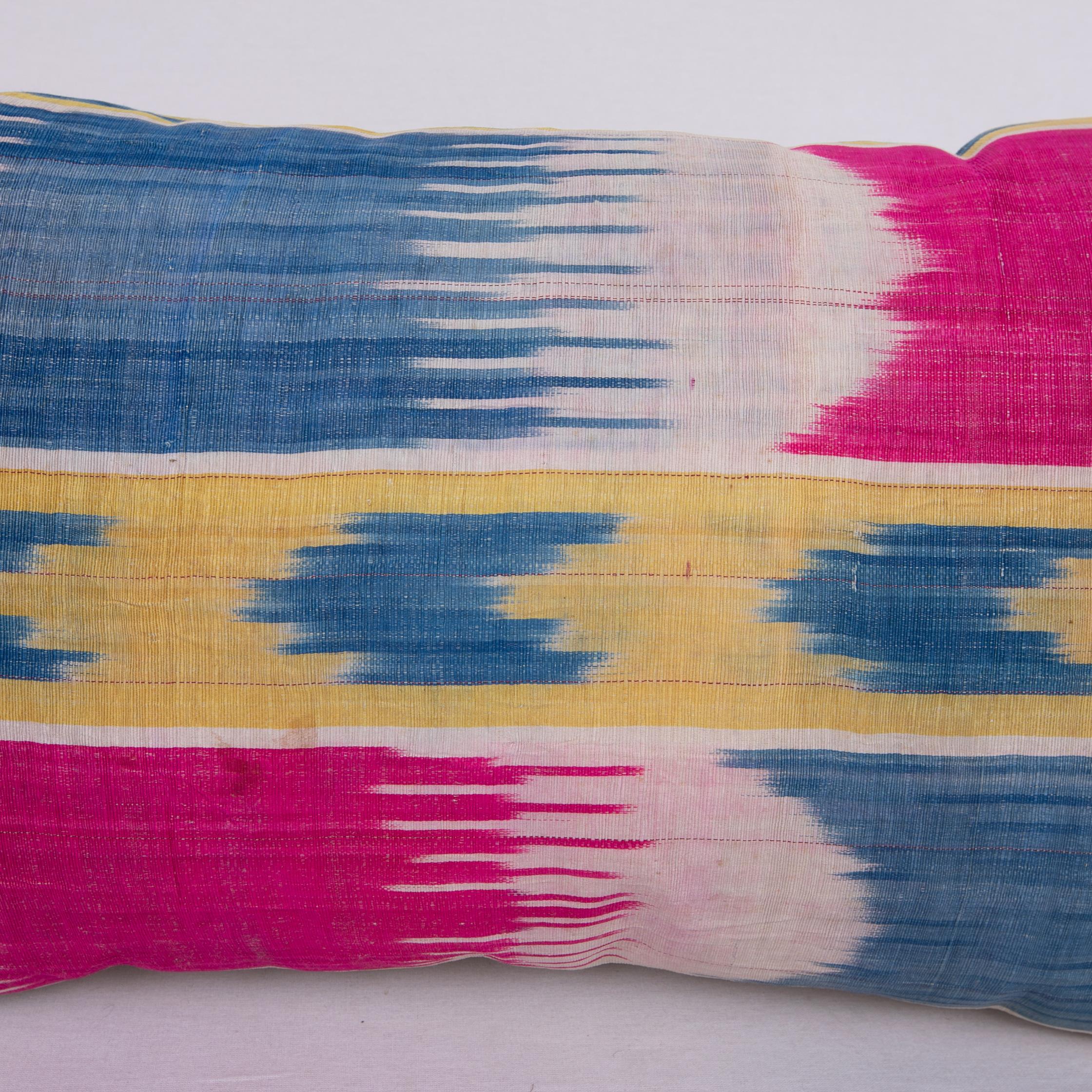 20th Century Antique Ikat Pillowcase /Cushion Cover from Uzbekistan, 1900s For Sale