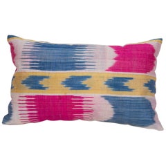 Coussin d'oreiller/couverture Ikat ancien d'Ouzbékistan, années 1900