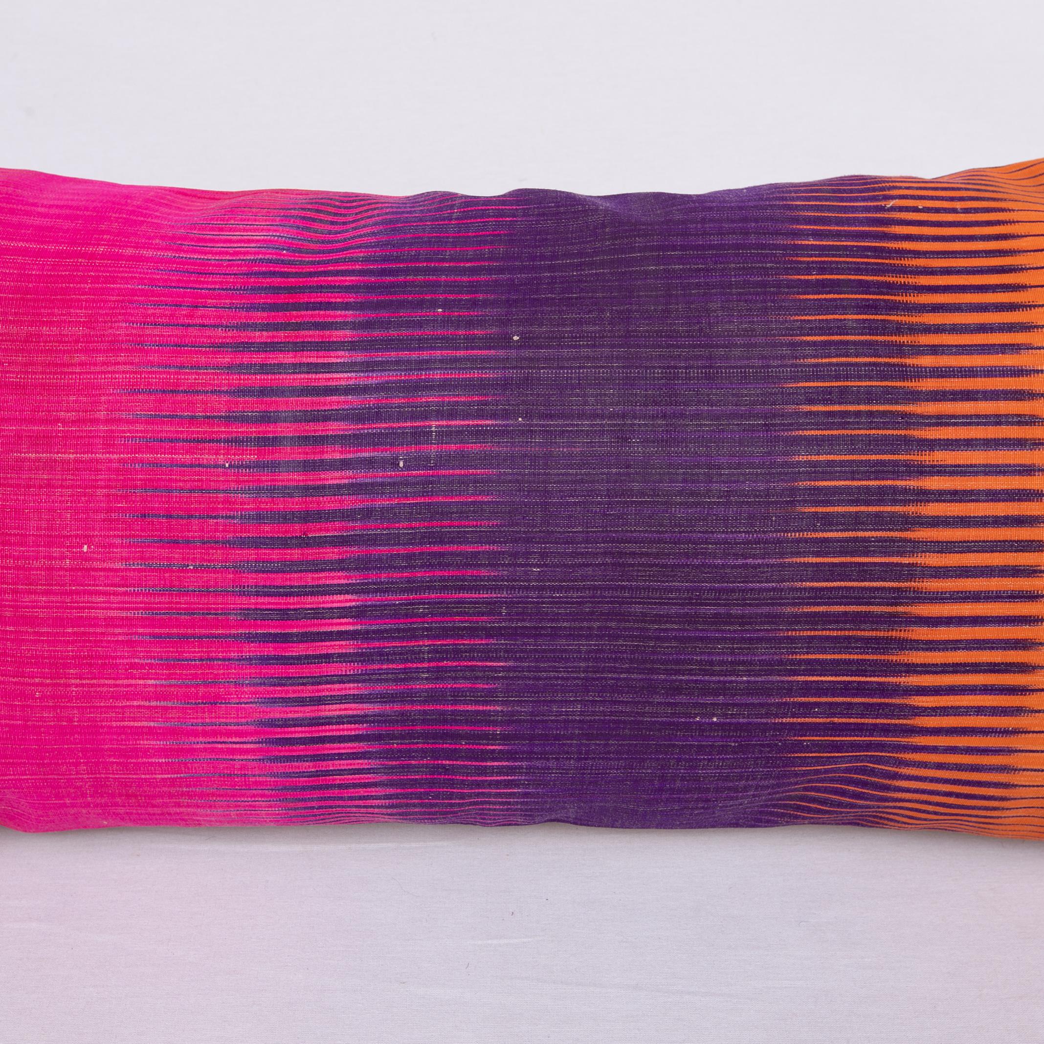 Tribal Antique Ikat Pillowcase /Cushion Cover from Uzbekistan, 1910s For Sale