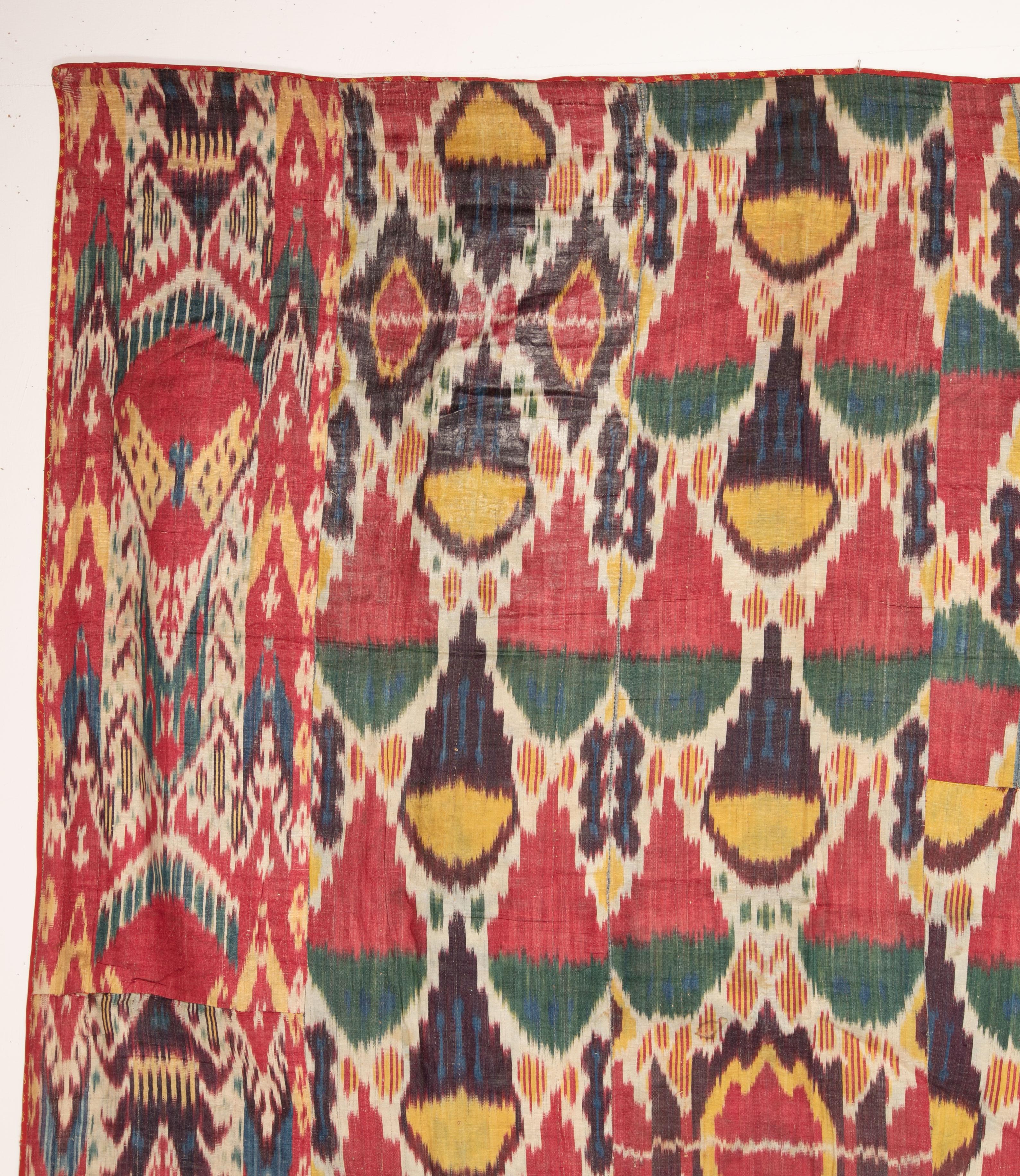 19th Century Antique Ikat Quilt from Uzbekistan, 1850s
