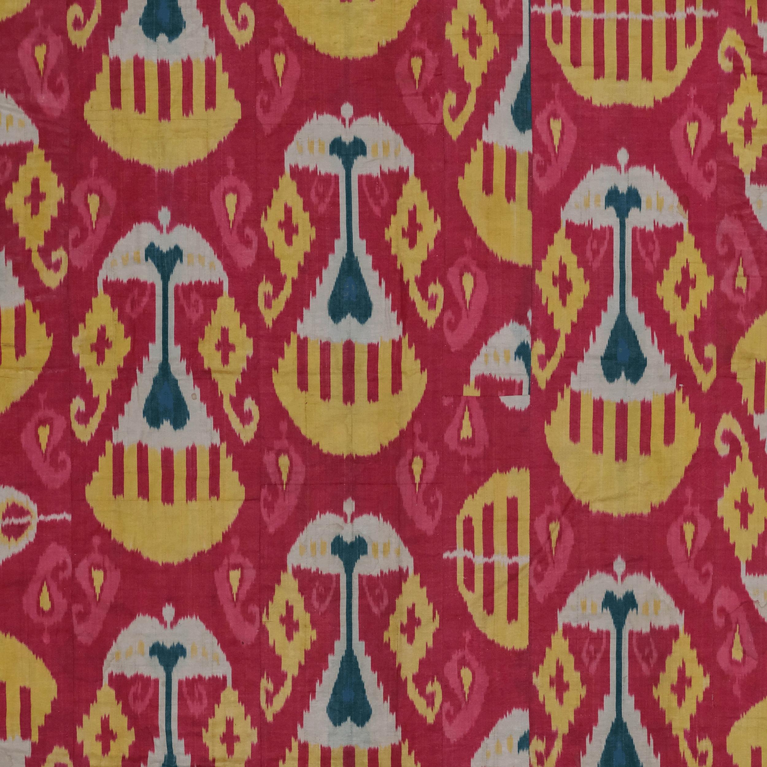Ouzbek Textile Ikat ancien - Textile Ikat ouzbek du 19ème siècle en vente