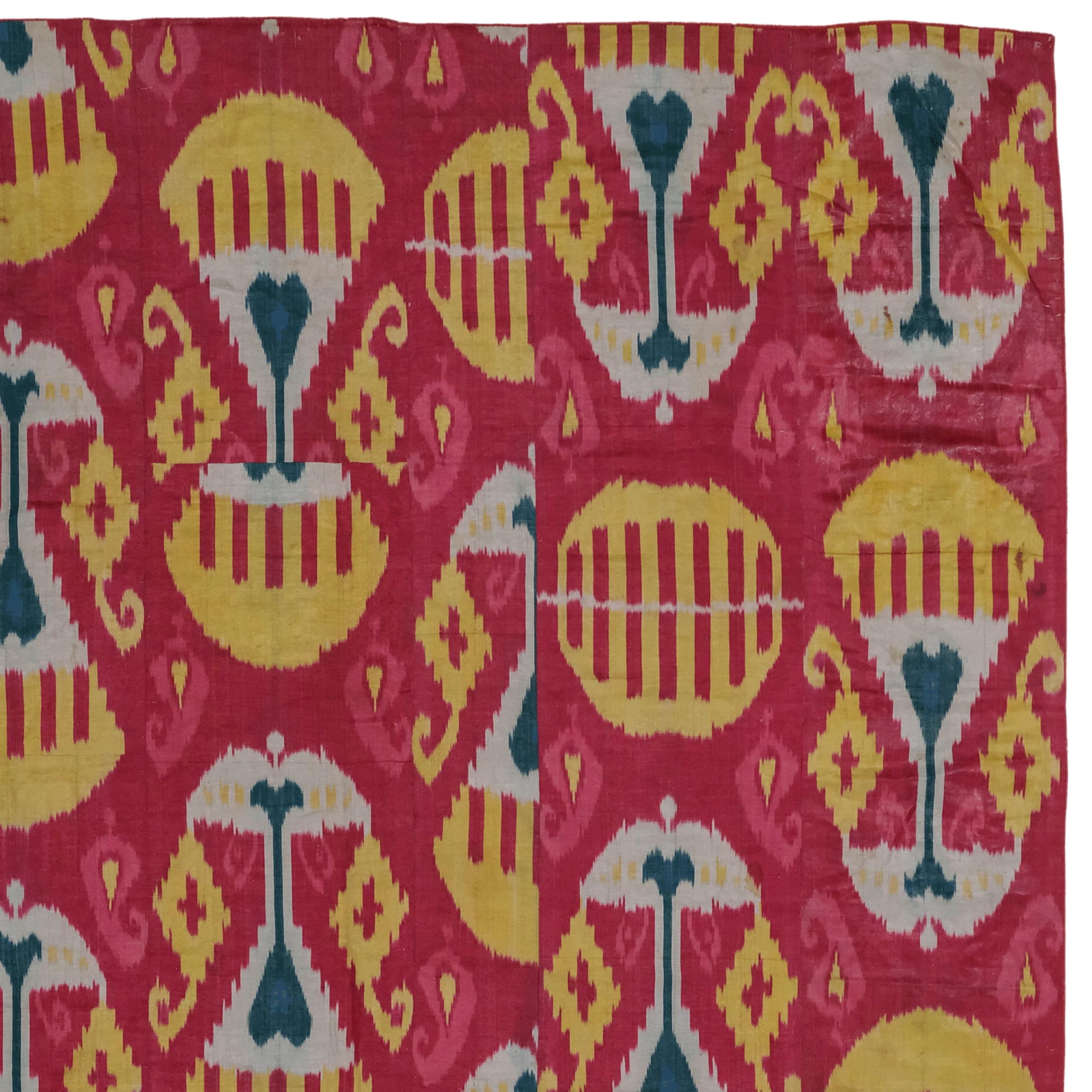 Textile Ikat ancien - Textile Ikat ouzbek du 19ème siècle Bon état - En vente à Sultanahmet, 34