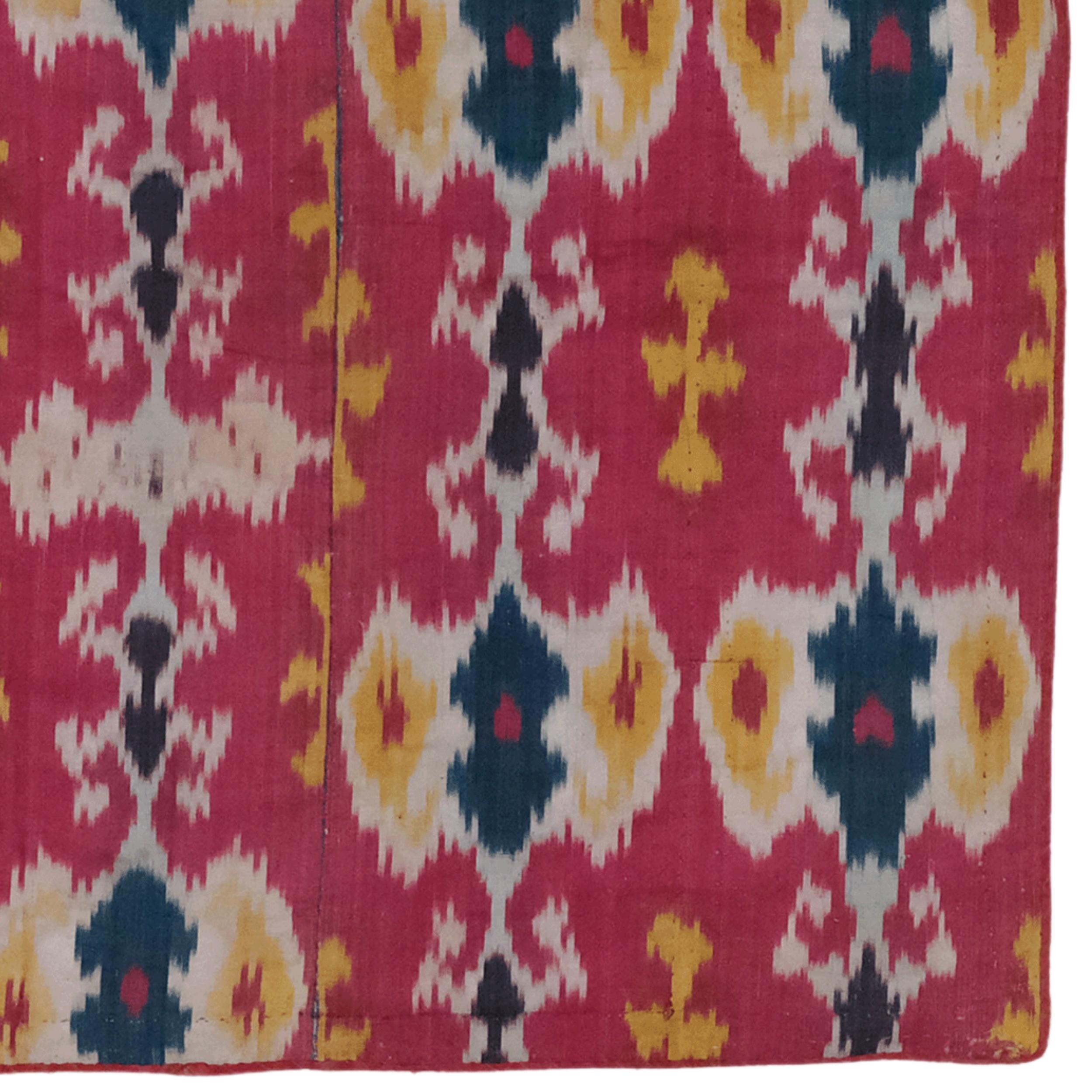 Antique Ikat Textile - 19th Century Uzbek Ikat Textile For Sale 1