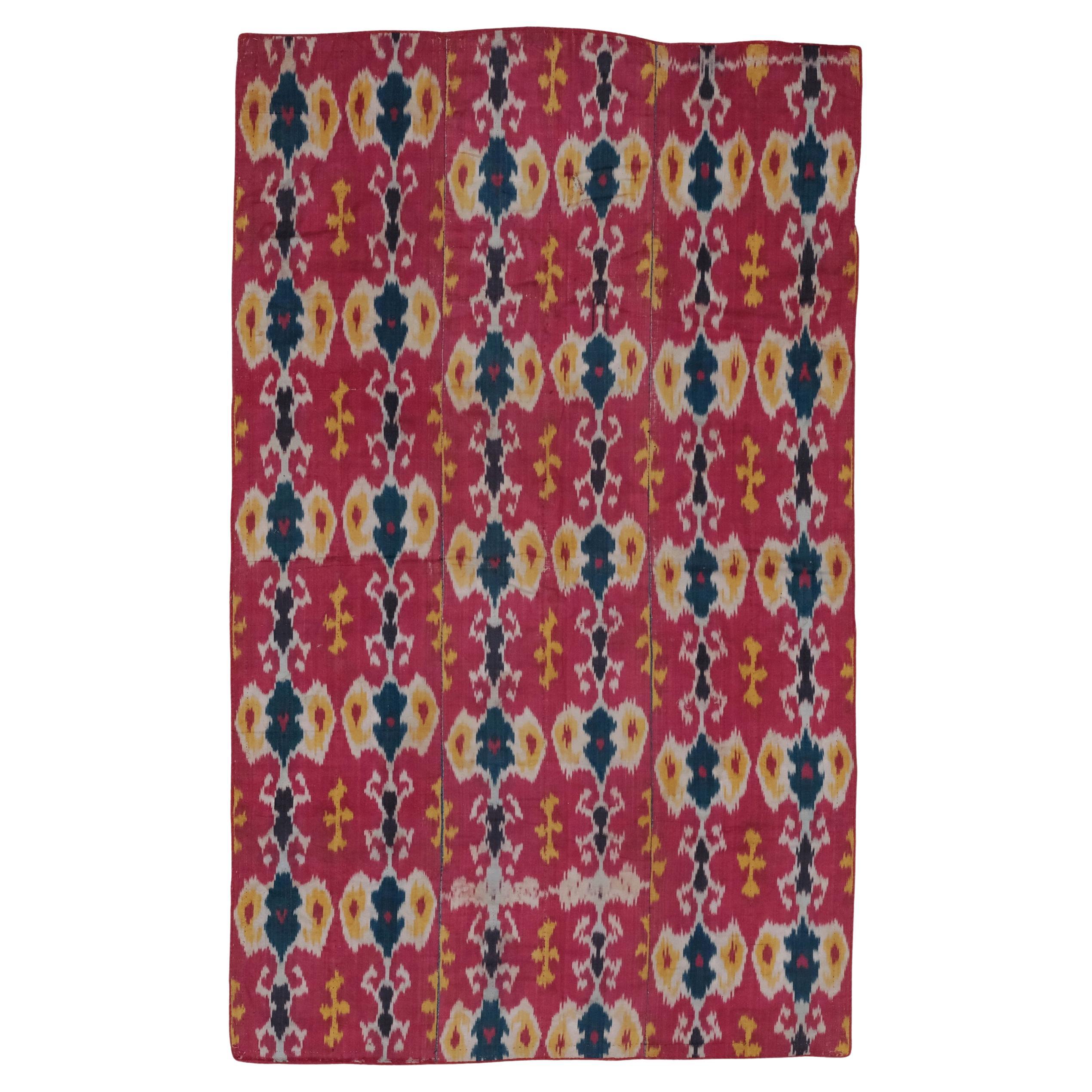 Antique Ikat Textile - 19th Century Uzbek Ikat Textile