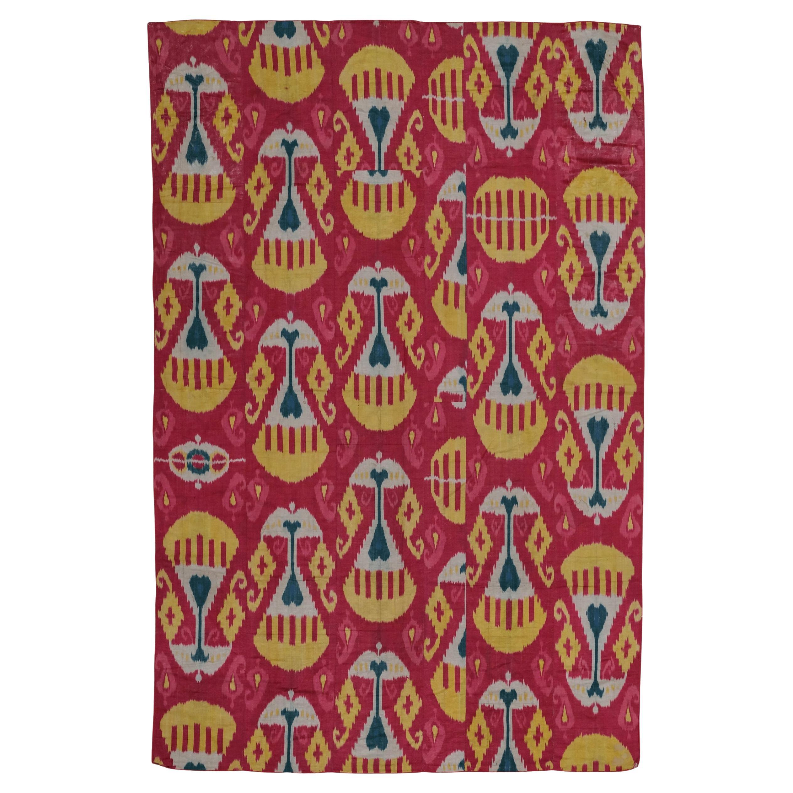 Antique Ikat Textile - 19th Century Uzbek Ikat Textile