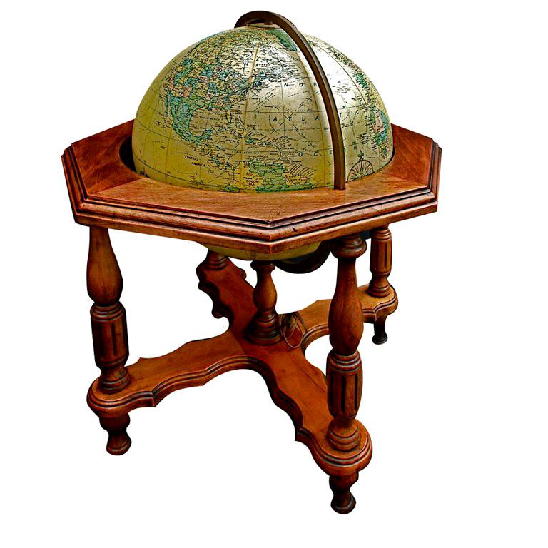 Antique   illuminating world globe
