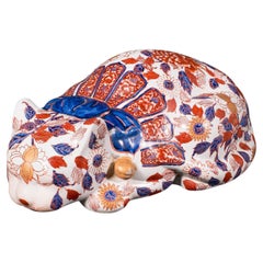 Antique Imari Cat Figure, Japanese, Ceramic, Door Stop, Ornament, Edwardian