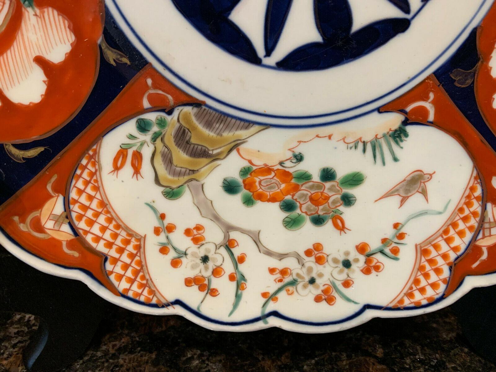 19th Century Imari China Scalloped Charger Plate Porcelain Japanese Export In Good Condition In Shreveport, LA