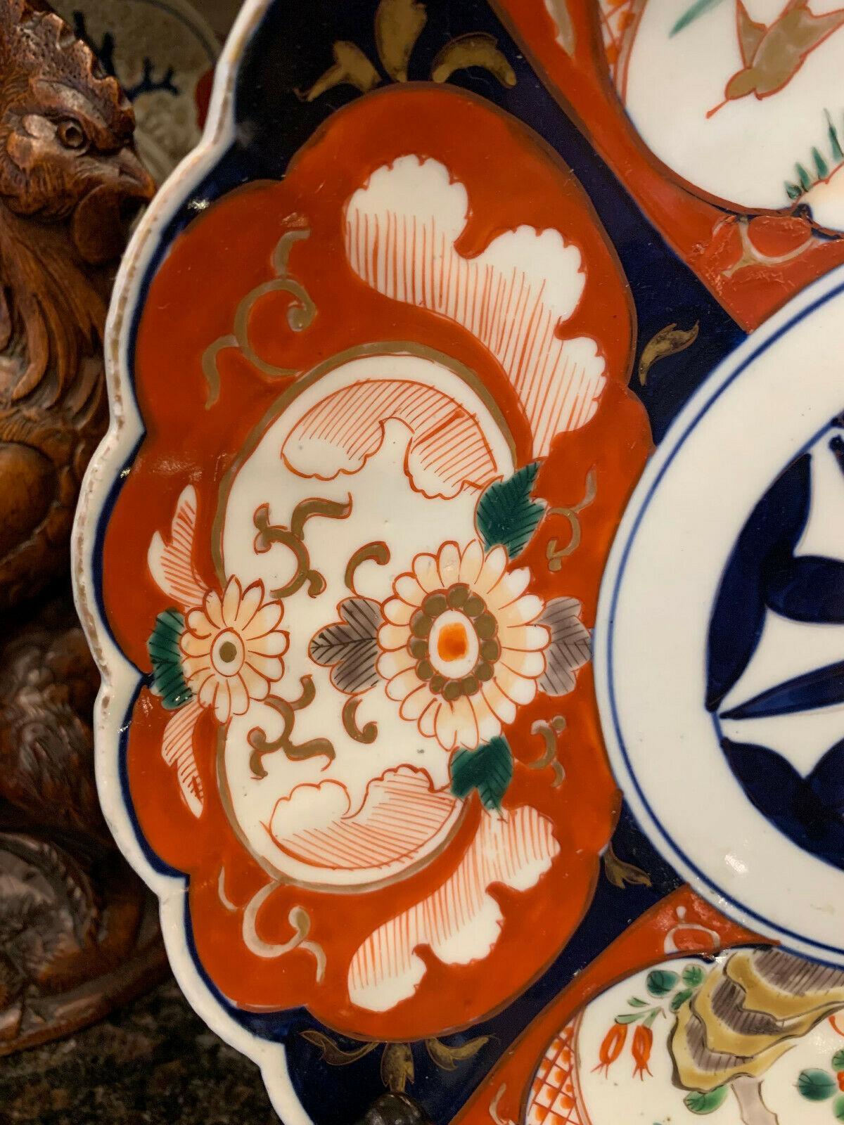 Ceramic 19th Century Imari China Scalloped Charger Plate Porcelain Japanese Export