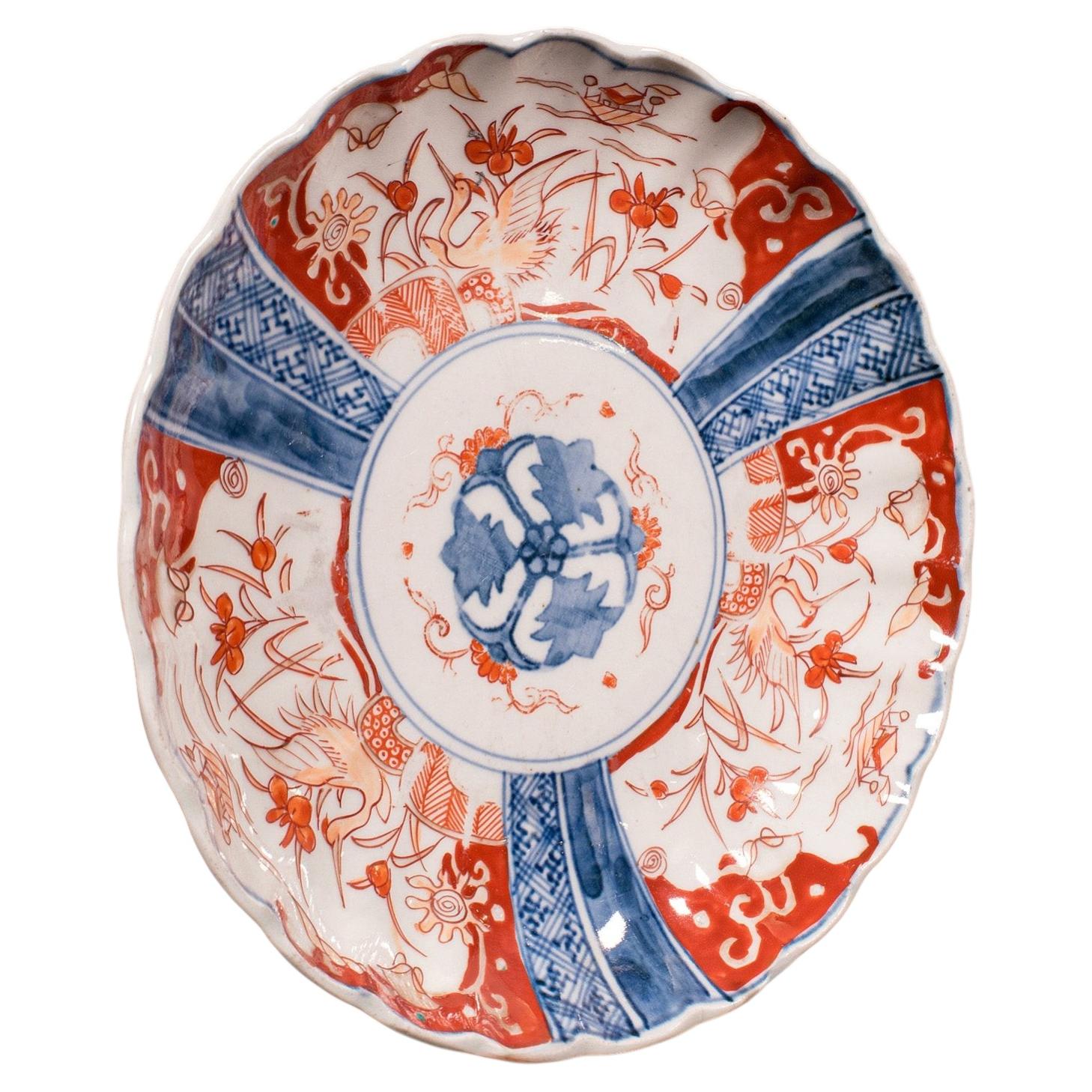 Antique Imari Display Plate, Japanese, Ceramic, Serving Dish, Meiji, Victorian For Sale