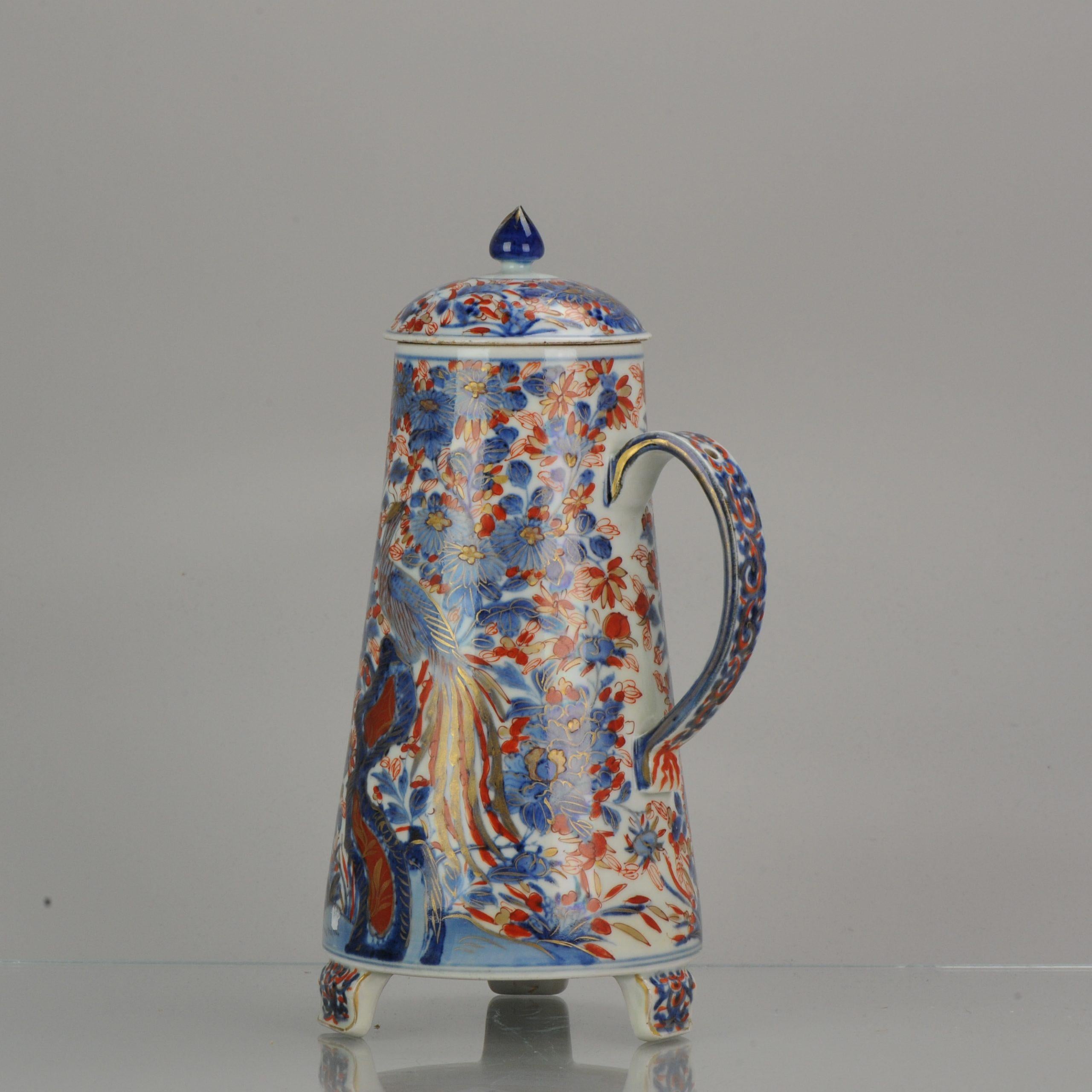 Qing Antique Imari Fenghuang Scene Kangxi Period Chinese Porcelain Coffee Pot