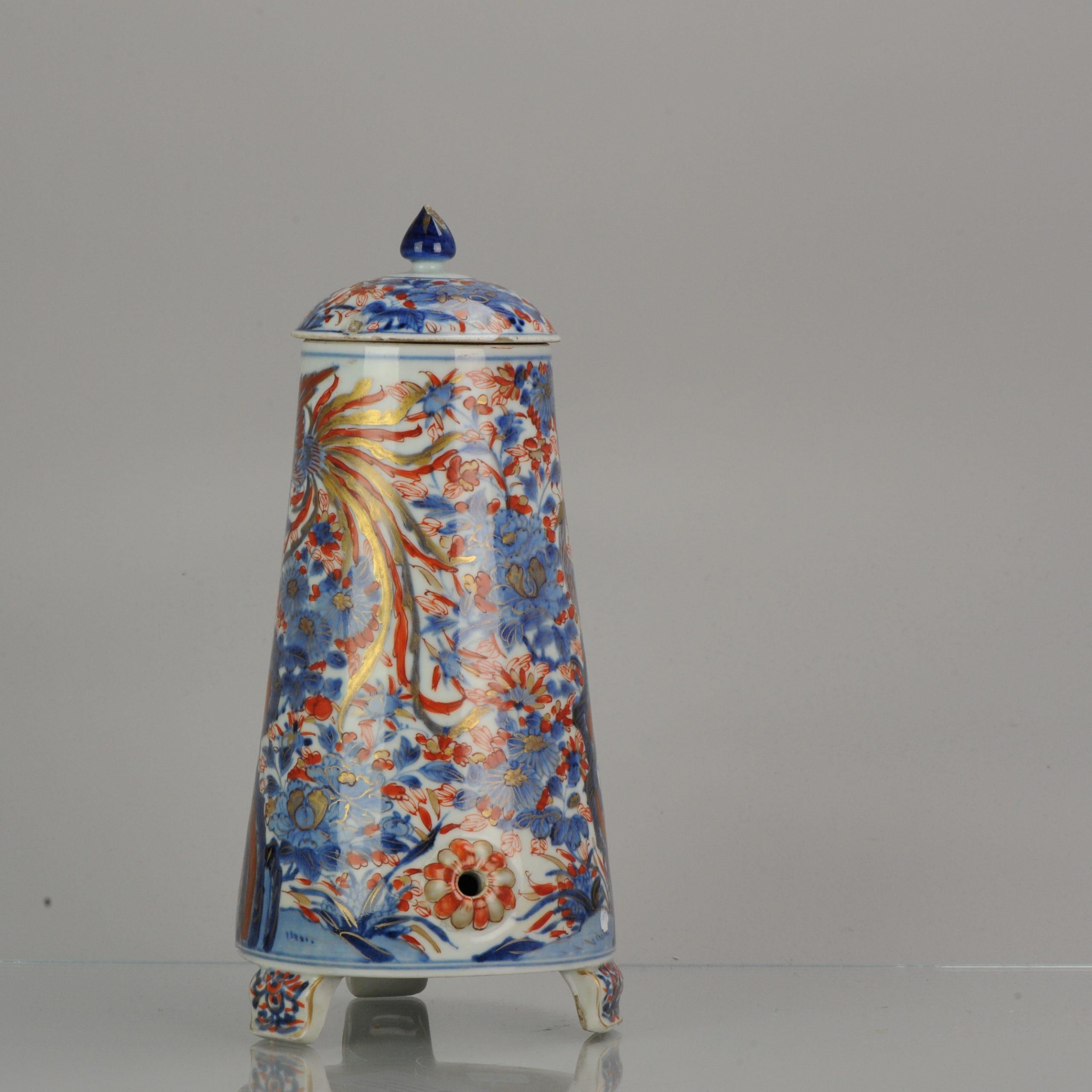 Antique Imari Fenghuang Scene Kangxi Period Chinese Porcelain Coffee Pot 4