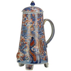 Ancienne cafetière en porcelaine chinoise de la période Kangxi en forme de scène Imari Fenghuang