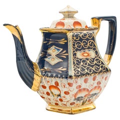 Théière ancienne à motif Imari, anglaise, céramique, bouilloire décorative, victorienne