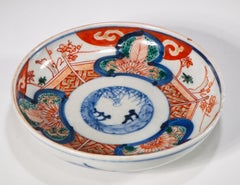 Antique Imari Porcelain Hand Painted Small Plate Tray Bowl, Japan 19th c.